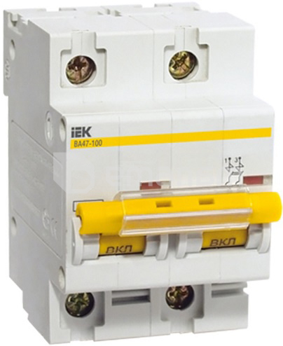 ავტომატური ამომრთველი IEK ВА47-100 10kA 100A 2P C