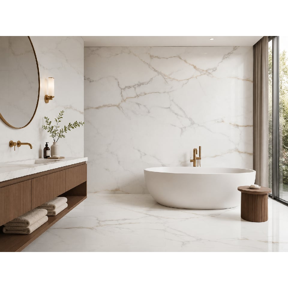 კერამოგრანიტი HALKON CERAMICAS S.A. P PALAZZO BLANCO PUL 9 R PRI 60x120 სმ თეთრი პრიალა