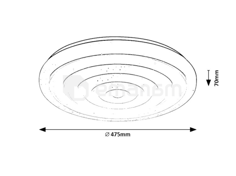 ჭერის სანათი Rabalux Katina 36W 3000 6500K Ø475 H70მმ თეთრი 71018