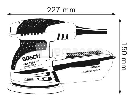 ექსცენტრიული სახეხი მანქანა Bosch GEX 125-1 AE Professional 250W