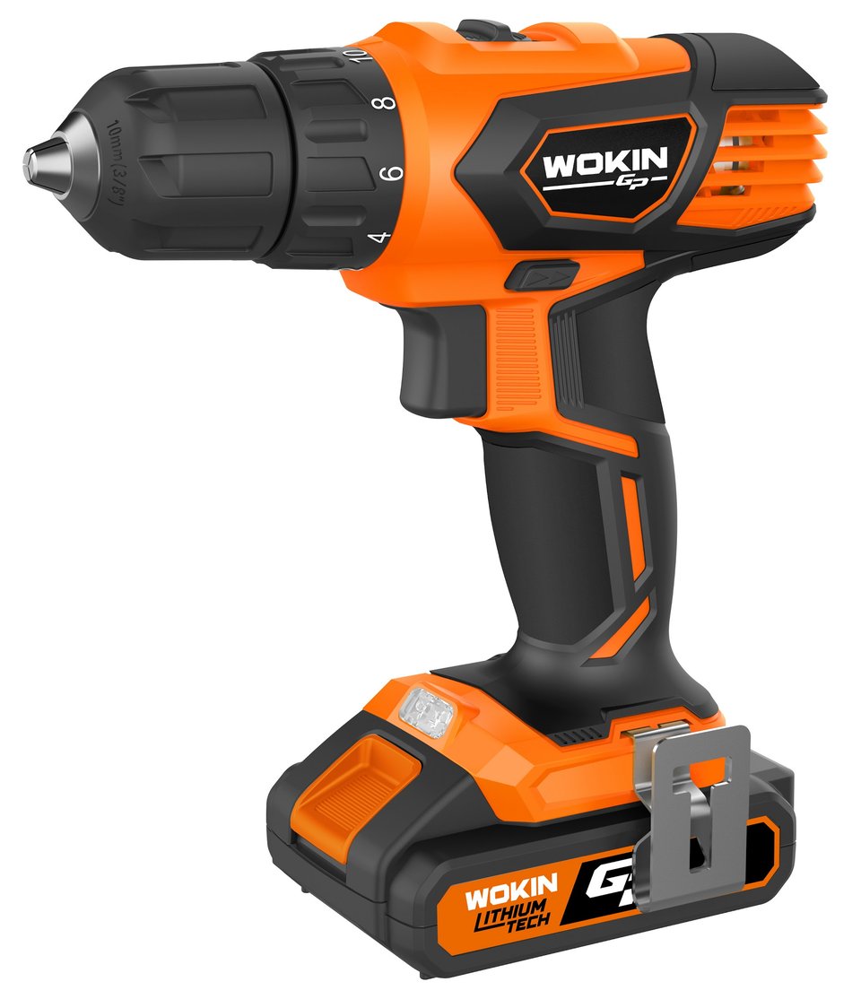 აკ. ბურღი-სახრახნისი Wokin 622035, 1500Rpm, 20V LI-ION CORDLESS DRILL Black/Orange