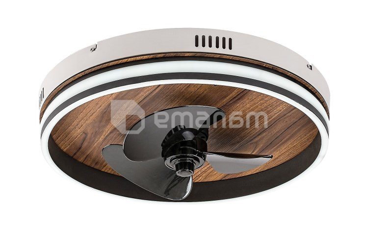 ჭაღი ვენტილატორი Rabalux Faustine 30W 3000 6500K Ø470 H130მმ შავი თეთრი 71016