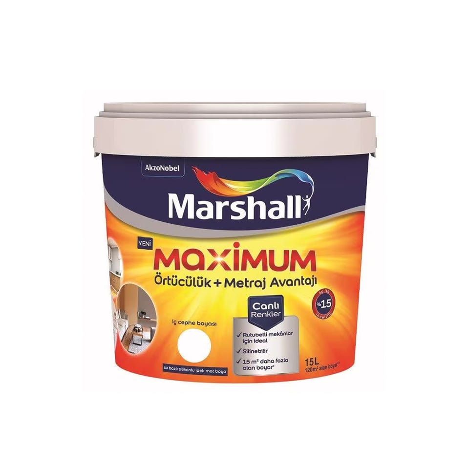 საღებავი ინტერიერის MAXIMUM IPEK MAT Marshall 15ლტ