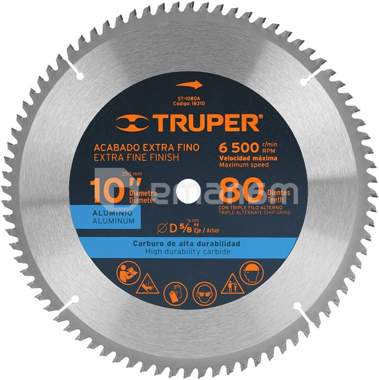საჭრელი დისკი ალუმინის Truper ST-1080A 254 მმ