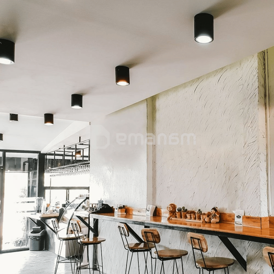 ჭერის განათება V-TAC მრგვალი შავი ფერი GU10 100მმ 8949