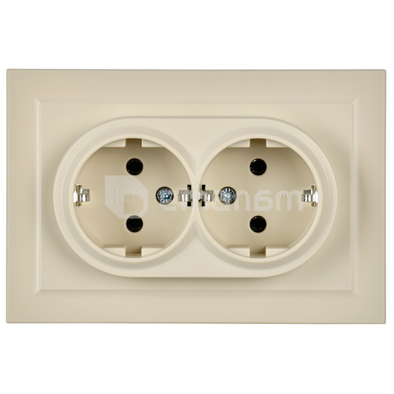 როზეტი IEK RS12-3-BrKr 2 BRITE 16A ბეჟი