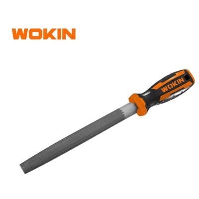 ქლიბი ნახევრად მრგვალი ზედაპირით Wokin 320108, 8\", Steel Files, Black/Orange