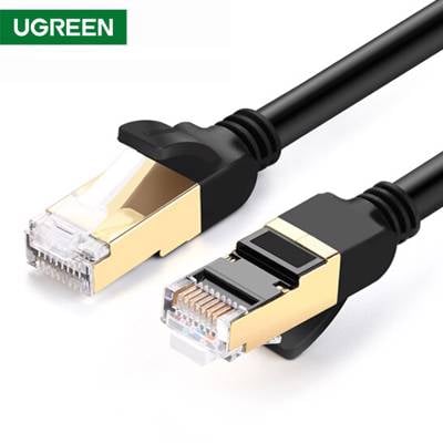 ქსელის კაბელი UGREEN NW107 (11269) Cat7 Patch Cord STP Ethernet Lan Cable 2m (Black)