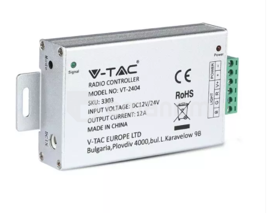 პულტი რადიოკონტროლერის ლედ ლენტისთვის V-TAC 3303 12/24V 144W