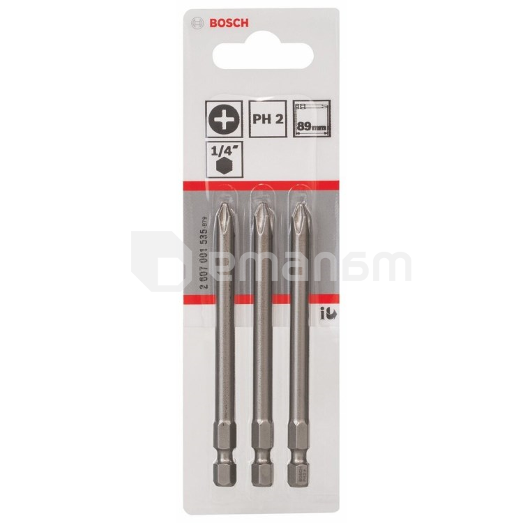 ბიტების ნაკრები Bosch 2607001535 PH2 89 მმ 3 ც