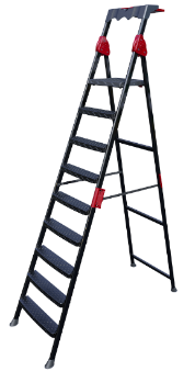 კიბე - MENSA PLUS 8+1 METAL STEP LADDER