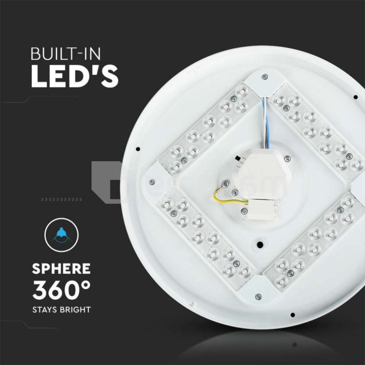 ჭერის განათება LED V-TAC 36W 3000 6400K CCT CHANGING 3IN1 450მმ   STARY COVER მრგვალი 217608