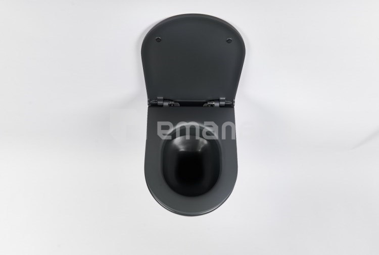 დასაკიდი უნიტაზი თავსაფრით GALASSIA Dream Matt Black 52x36 სმ
