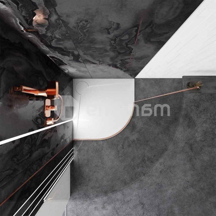 საშხაპე ძირი ხელოვნური ქვის VAYER BUMERANG 90X90 სმ