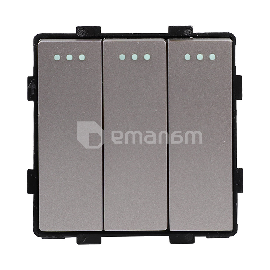ჩამრთველი ჩარჩოს გარეშე Socket Style 3 ნაცრისფერი