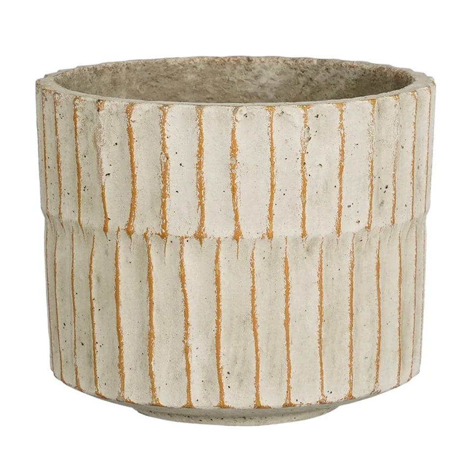 ქოთანი კერამიკული Apiro pot round off white - h12,5xd15,5cm