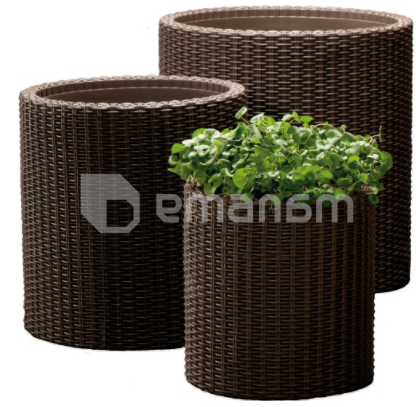პლასტმასის ქოთანი ყვავილებისთვის Keter Cylinder Planter S 7 ლ