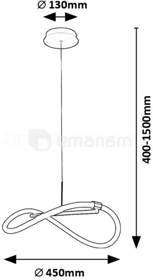 საკიდი Rabalux Serena LED 15W 4000K h1500 L450 შავი თეთრი