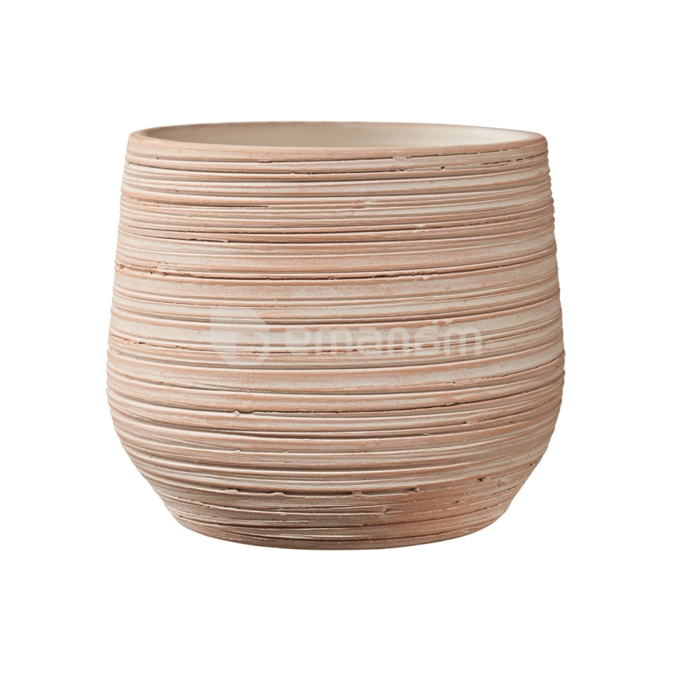 კერამიკული ქოთანი Ravenna pot round l. grey anthracite brown 3 assorted PDQ 13x14სმ