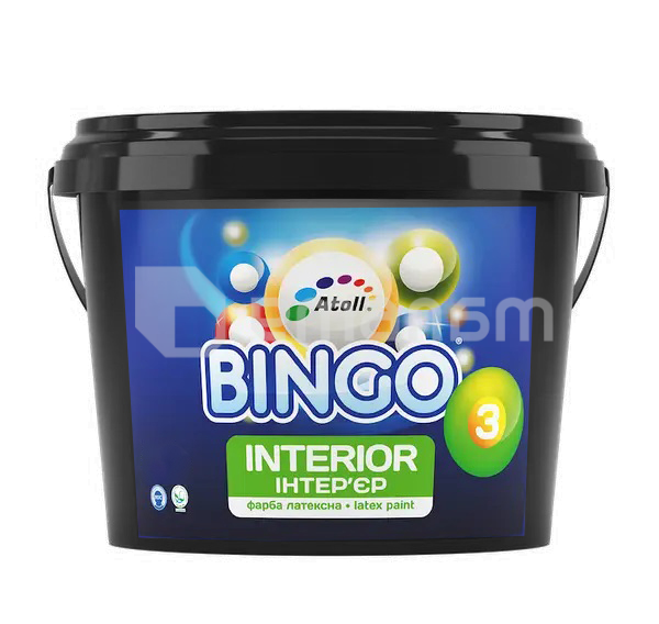 საღებავი ინტერიერის Atoll Bingo 10 ლ მქრქალი თეთრი