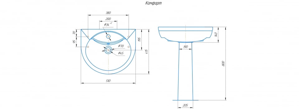 ხელსაბანი კომფორტი ყავისფერი(ფეხით)