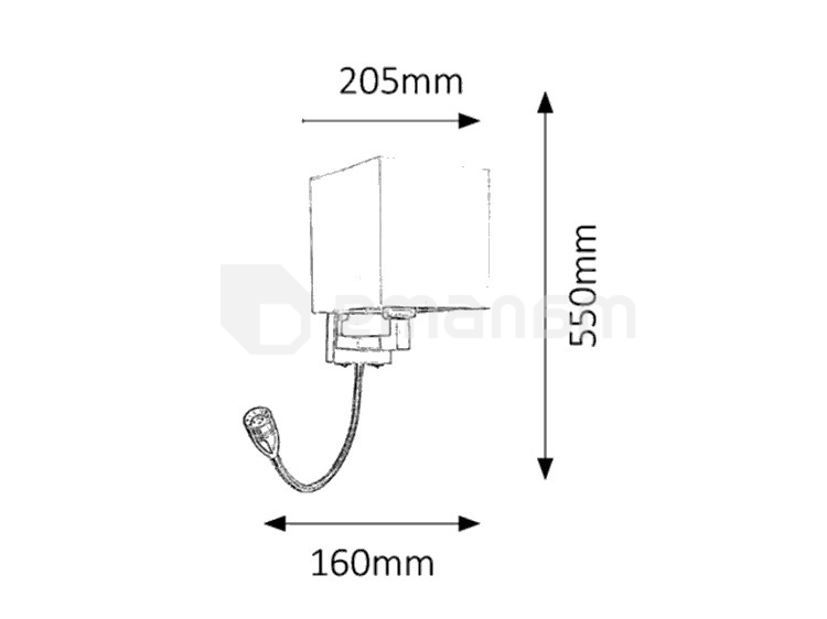 ბრა Rabalux Larkin 6530 E27 1x MAX 40W + LED 3W