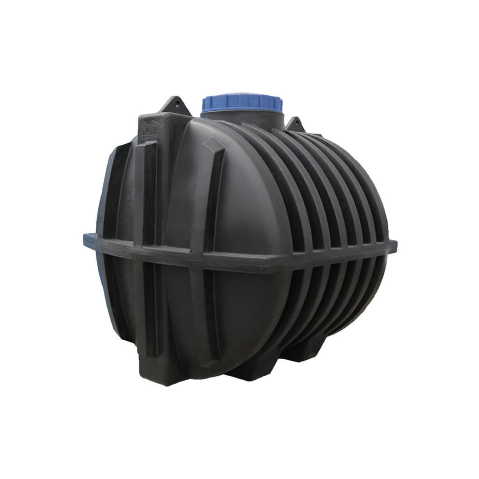 5000ლტ პოლიეთილენის ცილინდრულ-ჰორიზონტალური ავზი (შავი)