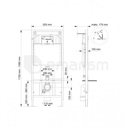 ინსტალაცია უნიტაზის Visam Slim 80