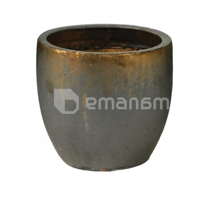 ქოთანი კერამიკული Mega Collections Glazed Egg Pot Bronze 22x21სმ 7ლ