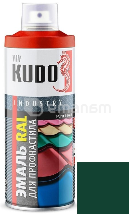 ემალი ლითონის კრამიტისთვის Kudo KU-06005R 520 მლ მწვანე ხავსი