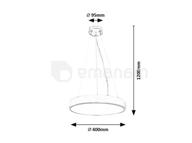 საკიდი Rabalux Tesia LED 36W 3000K შავი თეთრი 71039