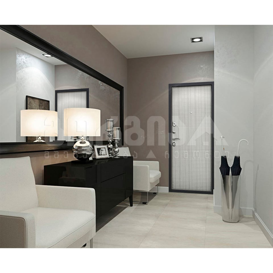 ლითონი კარი FL-28 2200*960 თეთრი მეტალი/მდფ შიდა მარცხენა