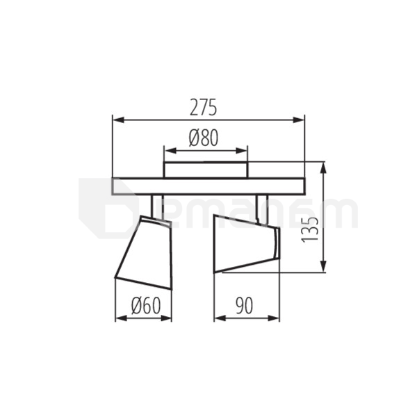 სანათი სპოტი Kanlux ENALI EL-2I B 28763 GU10 2x MAX 35W