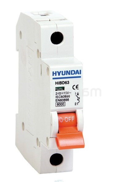 ავტომატური ამომრთველი HYUNDAI 6kA 50A 1P C