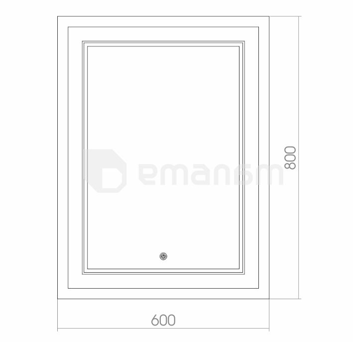 სარკე Silver Mirrors Grand 600х800 მმ სენსორული ჩამრთველით