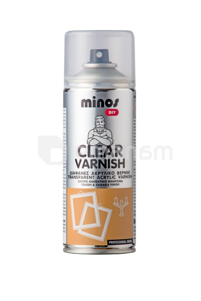 სპრეი ლაქი გამჭვირვალე Evochem Minos Clear Varnish Spray 400 მლ პრიალა