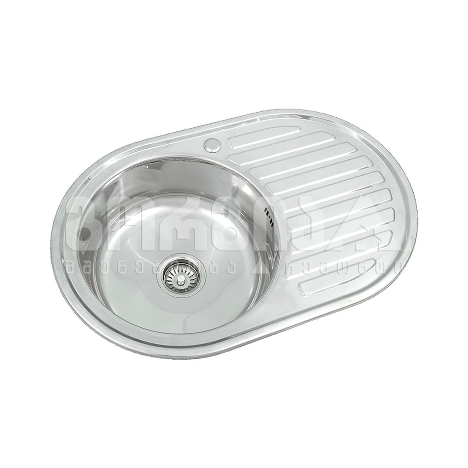 სამზარეულოს ნიჟარა LONG სიფონით 7750R 770*500*170 პრიალა