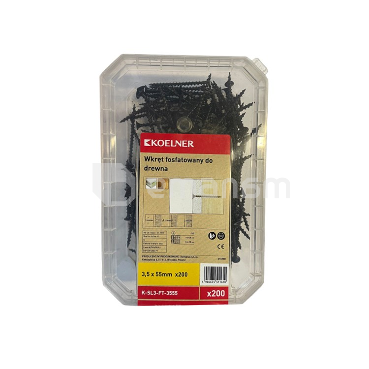 სჭვალი თაბაშირ-მუყაო Koelner 3.5x55 მმ 200 ც K-SL3-FT-3555 ყუთი