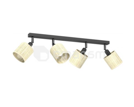 სპოტი Luminex Rattan 4 E14 L600 Ø100 h100 შავი როტანგი 5298