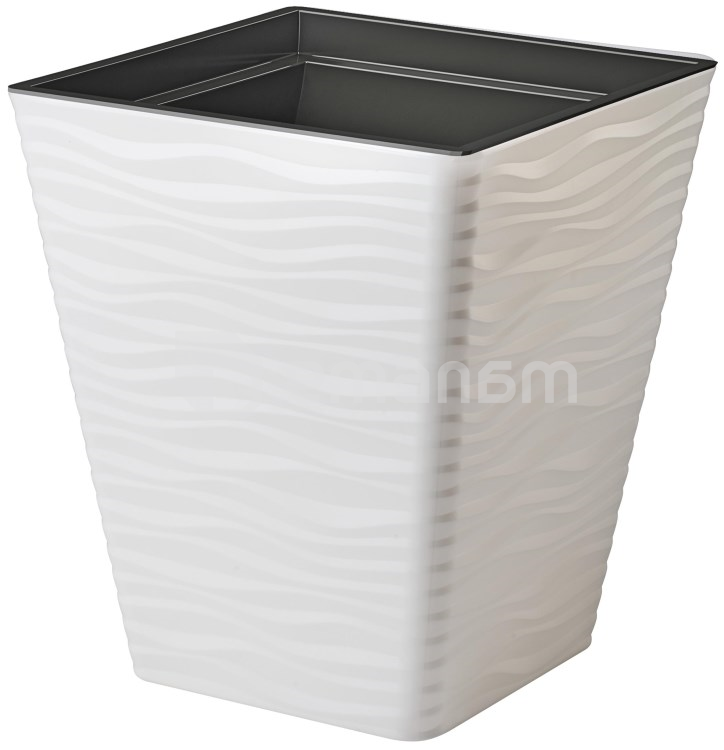 პლასტმასის ქოთანი ყვავილებისთვის FORM PLASTIC Sahara Dunes square 3920-011 Ø30 თეთრი