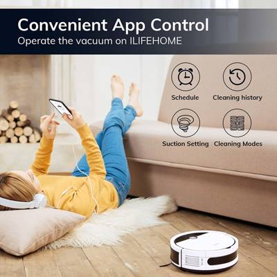 ILIFE V9e Robot Vacuum Cleaner, 4000Pa Max Suction, Wi-Fi Connected, 700mL Large Dustbin, Self-Charging, Customized Schedule, Ideal for Hard Floors an