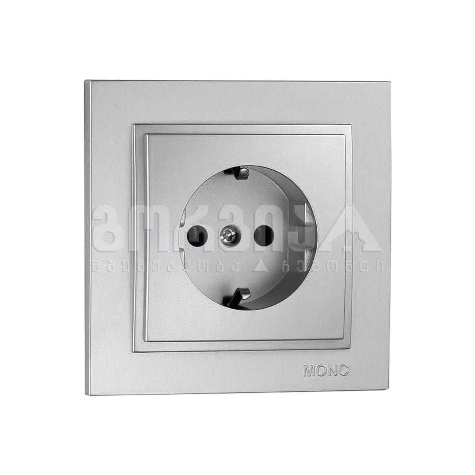 როზეტი ერთიანი დამიწებით DESPINA Silver - 102-212121-117