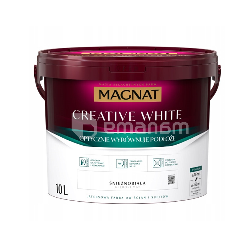 საღებავი ლატექსის მქრქალი Magnat Creative White 10ლ