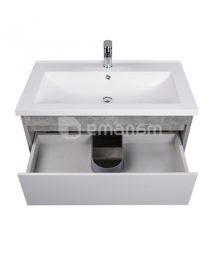 აბაზანის ტუმბო ხელსაბნით Oslo Loft 80-A gray/white SU/Cosmo 80 სმ