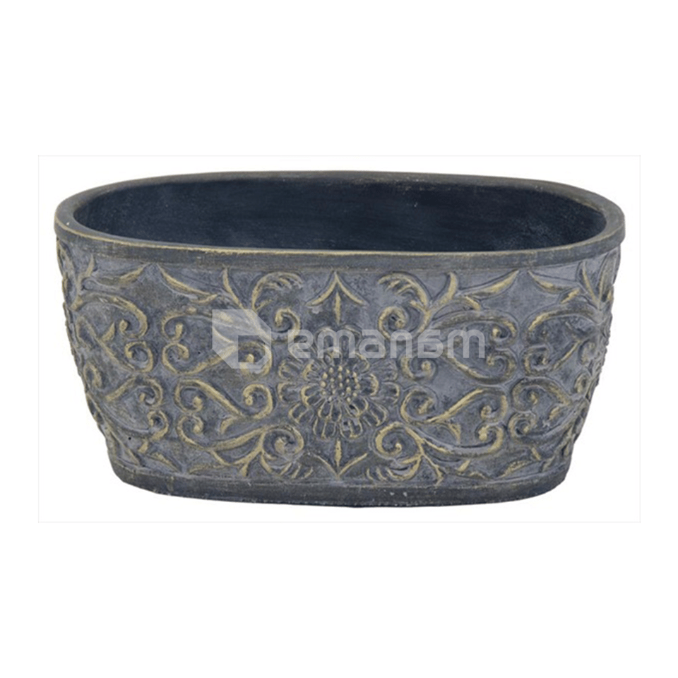 კერამიკული ქოთანი Mega Collections Louise Oval Bronze 27x15x13 სმ