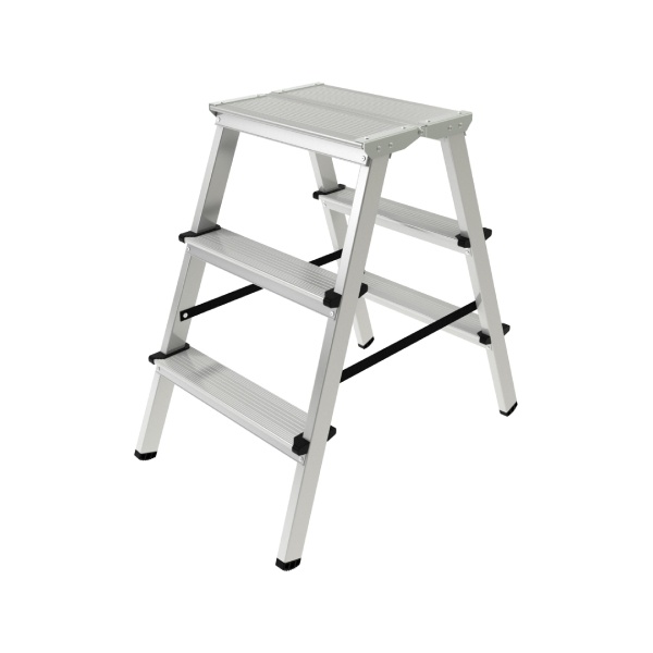 ალუმინის კიბე ორმხრივი 3 საფეხურით