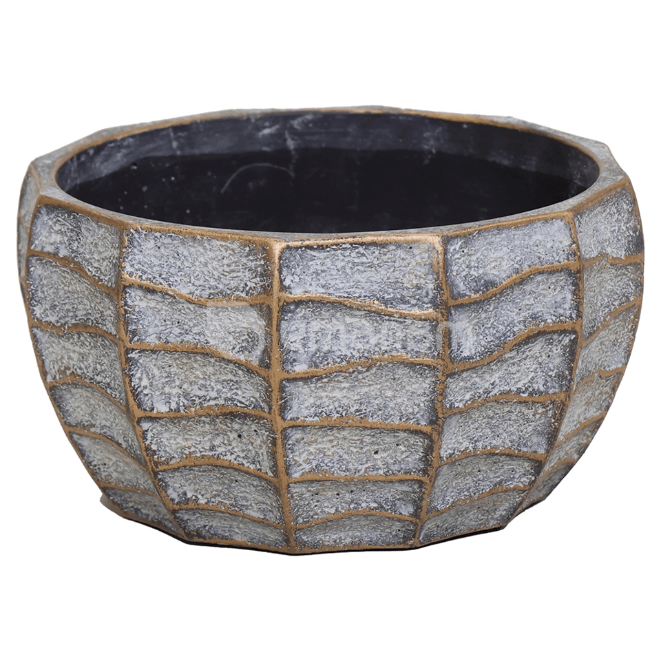 კერამიკული ქოთანი  Mega Collections Aurum Bowl Wave Bronze D22H11.5