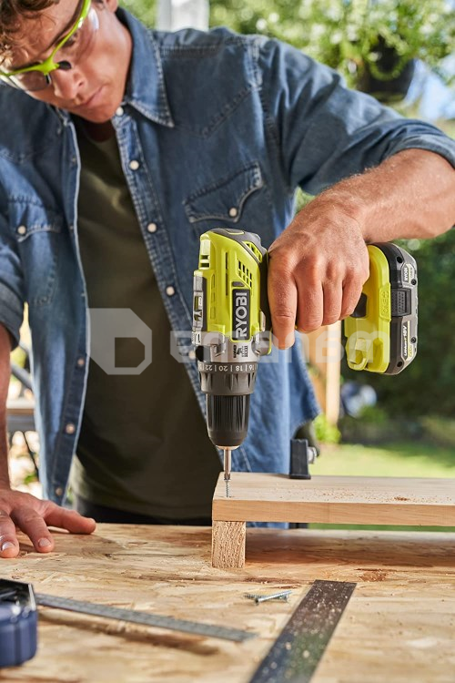 დრელი-სჭვალსახრახნი დარტყმითი აკუმულატორის Ryobi ONE+ R18PD3-0 18V