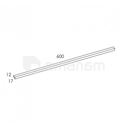 ავეჯის სახელური  Elita CHROME 60 KWADRO PLUS 1 PC. (L-600/R-576)