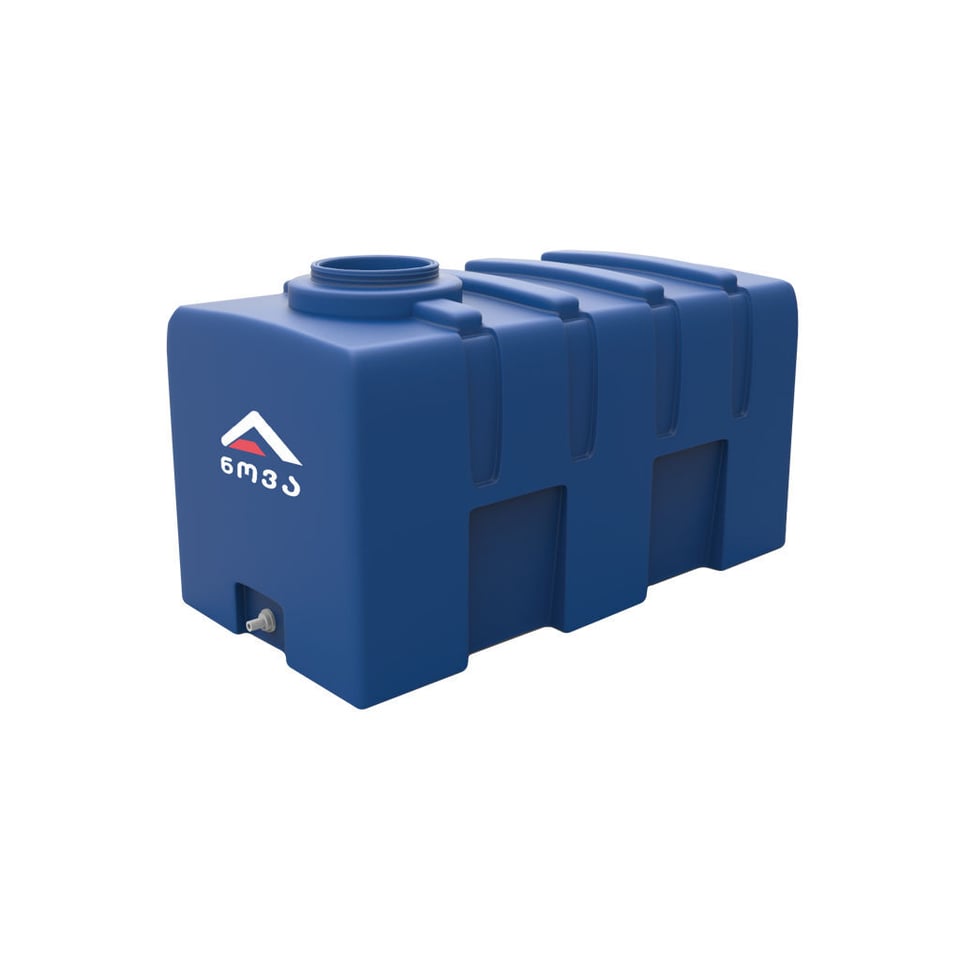 200 ლ ერთშრიანი ლურჯი ავზი პრიზმულ-ჰორიზონტალური NOVA